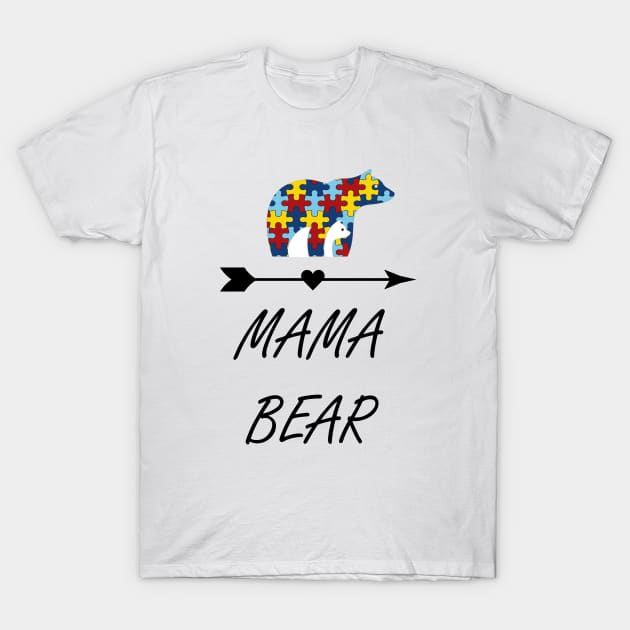 Autism Mama Bear T-Shirt by TheWarehouse